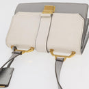 Miu Miu Shoulder Bag Leather Gray Gold Auth bs34805A-6