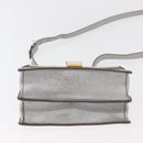 Miu Miu Shoulder Bag Leather Gray Gold Auth bs34805A-5