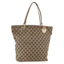 GUCCI GG Canvas Tote Bag Beige Gold 120836 Auth bs34806-1