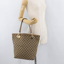 GUCCI GG Canvas Tote Bag Beige Gold 120836 Auth bs34806-22