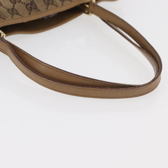 GUCCI GG Canvas Tote Bag Beige Gold 120836 Auth bs34806