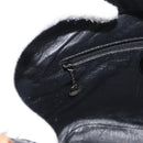 GUCCI Bamboo Hand Bag Patent Leather Black Silver 000 1817 0517 Auth bs34807-20