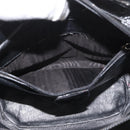 GUCCI Bamboo Hand Bag Patent Leather Black Silver 000 1817 0517 Auth bs34807-21