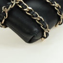 CHANEL Chain Shoulder Pouch Leather Black Gold CC Auth bs34809V-17