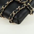 CHANEL Chain Shoulder Pouch Leather Black Gold CC Auth bs34809V-9