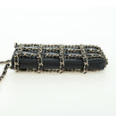 CHANEL Chain Shoulder Pouch Leather Black Gold CC Auth bs34809V-3