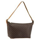 CELINE Macadam Canvas Shoulder Bag PVC Leather Brown Gold Auth bs34810-1