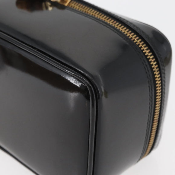 GUCCI Bamboo Vanity Patent Leather Black Gold 032 1705 0151 Auth bs34811