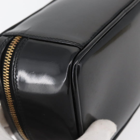 GUCCI Bamboo Vanity Patent Leather Black Gold 032 1705 0151 Auth bs34811