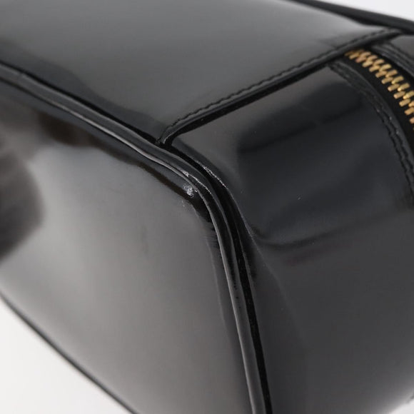 GUCCI Bamboo Vanity Patent Leather Black Gold 032 1705 0151 Auth bs34811