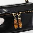 GUCCI Bamboo Vanity Patent Leather Black Gold 032 1705 0151 Auth bs34811-9