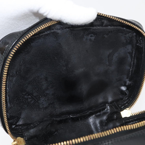 GUCCI Bamboo Vanity Patent Leather Black Gold 032 1705 0151 Auth bs34811