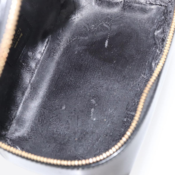 GUCCI Bamboo Vanity Patent Leather Black Gold 032 1705 0151 Auth bs34811