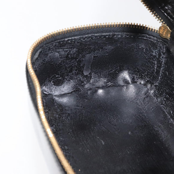 GUCCI Bamboo Vanity Patent Leather Black Gold 032 1705 0151 Auth bs34811