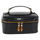 GUCCI Bamboo Vanity Patent Leather Black Gold 032 1705 0151 Auth bs34811-13