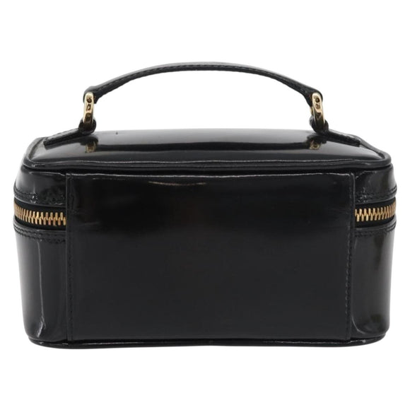 GUCCI Bamboo Vanity Patent Leather Black Gold 032 1705 0151 Auth bs34811