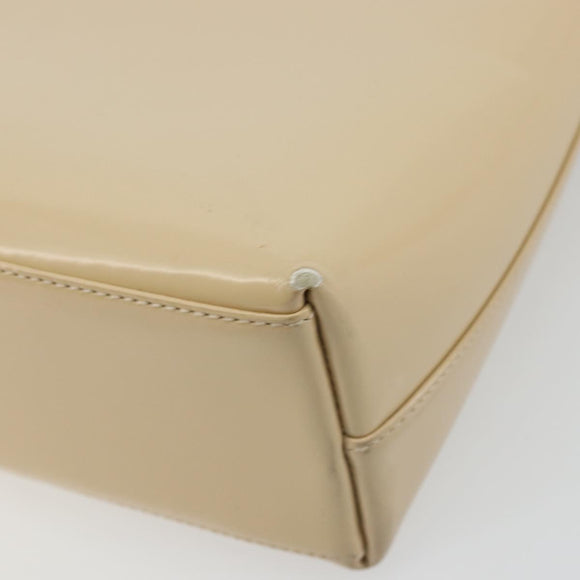 GUCCI Shoulder Bag Patent Leather Ivory Gold 001 3444 1812 Auth bs34812