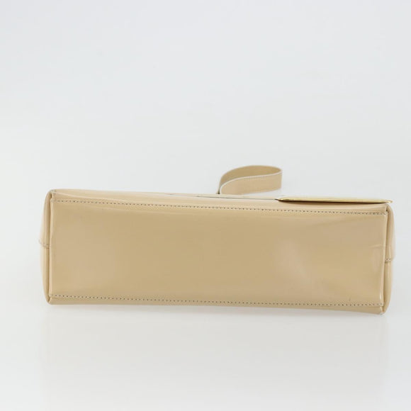 GUCCI Shoulder Bag Patent Leather Ivory Gold 001 3444 1812 Auth bs34812