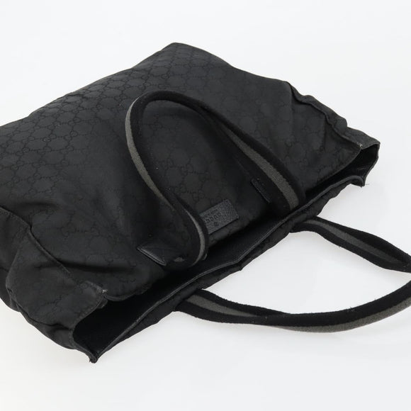 GUCCI GG Canvas Sherry Line Bag Nylon Outlet Black Silver 449178 Auth bs34813