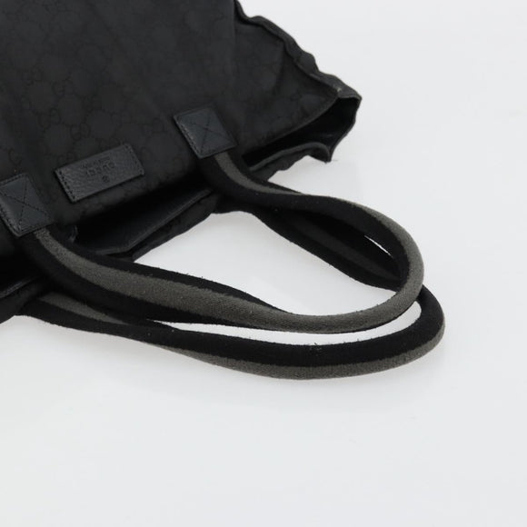 GUCCI GG Canvas Sherry Line Bag Nylon Outlet Black Silver 449178 Auth bs34813