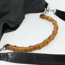 GUCCI Bamboo Shoulder Bag Nylon 2way Gray Silver 001 2123 1577 Auth bs34814-7