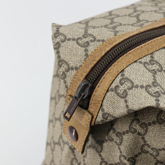 GUCCI GG Plus Supreme Web Sherry Line Tote Bag PVC Beige Gold Auth bs34820