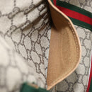 GUCCI GG Plus Supreme Web Sherry Line Tote Bag PVC Beige Gold Auth bs34820-21