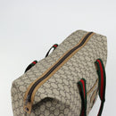 GUCCI GG Plus Supreme Web Sherry Line Tote Bag PVC Beige Gold Auth bs34820-6