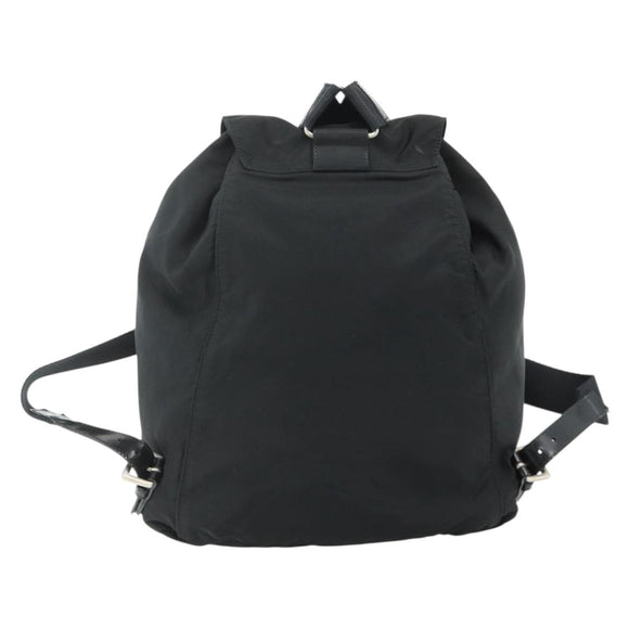 PRADA Backpack Nylon Black Silver Auth bs34821