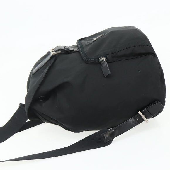 PRADA Backpack Nylon Black Silver Auth bs34821