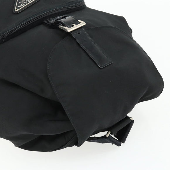 PRADA Backpack Nylon Black Silver Auth bs34821