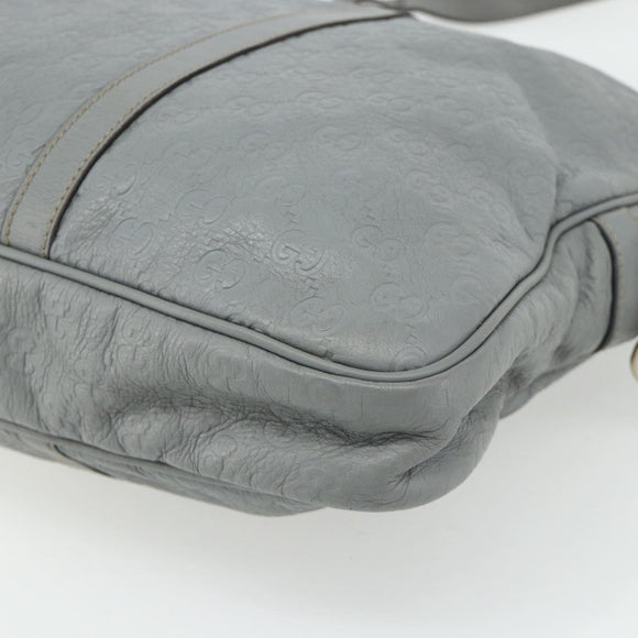 GUCCI GG Canvas Guccissima Hand Bag Leather 2way Gray Silver 201480 Auth bs34822