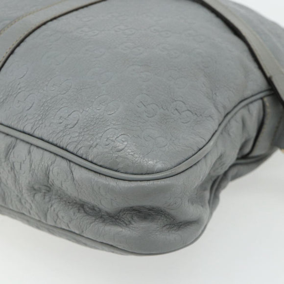 GUCCI GG Canvas Guccissima Hand Bag Leather 2way Gray Silver 201480 Auth bs34822