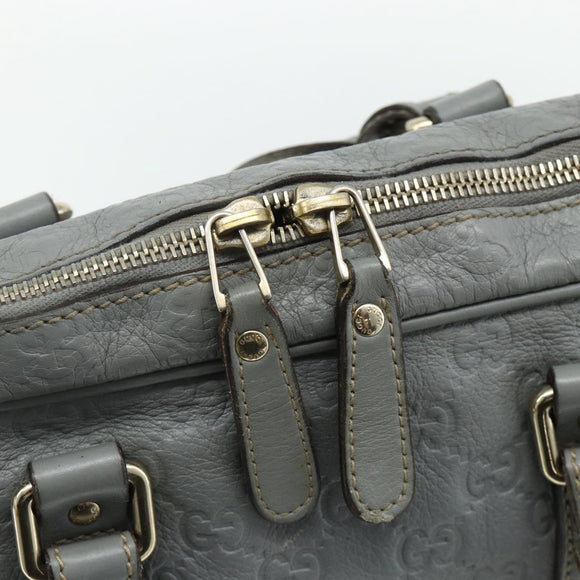 GUCCI GG Canvas Guccissima Hand Bag Leather 2way Gray Silver 201480 Auth bs34822