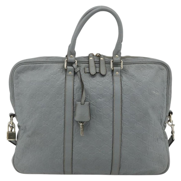 GUCCI GG Canvas Guccissima Hand Bag Leather 2way Gray Silver 201480 Auth bs34822