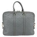 GUCCI GG Canvas Guccissima Hand Bag Leather 2way Gray Silver 201480 Auth bs34822-3