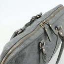 GUCCI GG Canvas Guccissima Hand Bag Leather 2way Gray Silver 201480 Auth bs34822-6