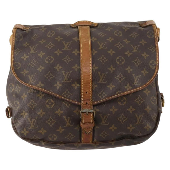 LOUIS VUITTON Monogram Saumur 35 Shoulder Bag M42254 LV Auth bs34826