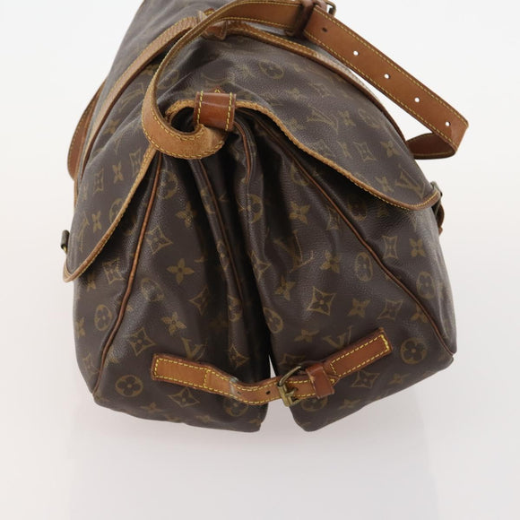 LOUIS VUITTON Monogram Saumur 35 Shoulder Bag M42254 LV Auth bs34826