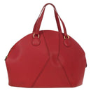 HERMES Ildvo Hand Bag Leather Red Gold Auth bs34829V-1