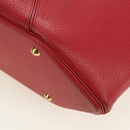 HERMES Ildvo Hand Bag Leather Red Gold Auth bs34829V-11
