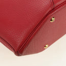 HERMES Ildvo Hand Bag Leather Red Gold Auth bs34829V-12