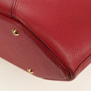 HERMES Ildvo Hand Bag Leather Red Gold Auth bs34829V-13