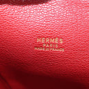 HERMES Ildvo Hand Bag Leather Red Gold Auth bs34829V-15
