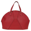HERMES Ildvo Hand Bag Leather Red Gold Auth bs34829V-3