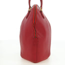 HERMES Ildvo Hand Bag Leather Red Gold Auth bs34829V-4