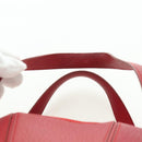 HERMES Ildvo Hand Bag Leather Red Gold Auth bs34829V-8