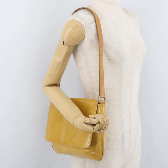 LOUIS VUITTON Monogram Vernis Thompson Street Bag Beige M91301 LV Auth bs34831