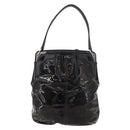 CARTIER Shoulder Bag Patent leather Brown Silver Auth bs34832A-13