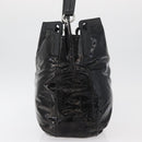 CARTIER Shoulder Bag Patent leather Brown Silver Auth bs34832A-3
